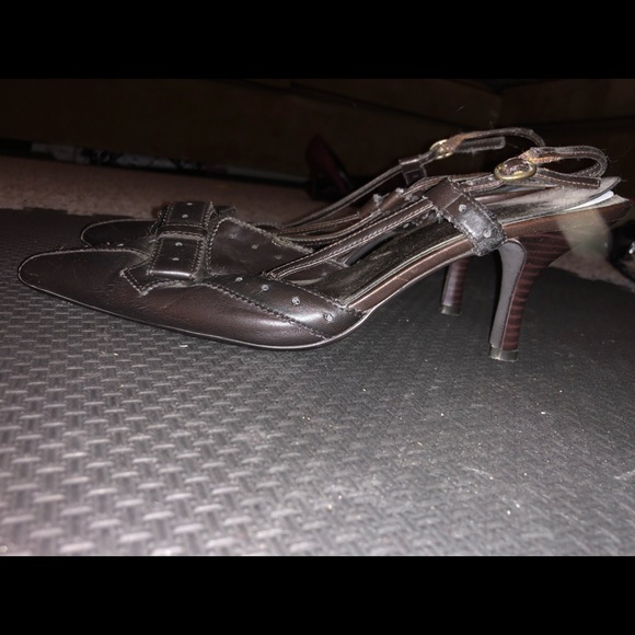 Dark brown rampage sling back heels - Picture 3 of 5